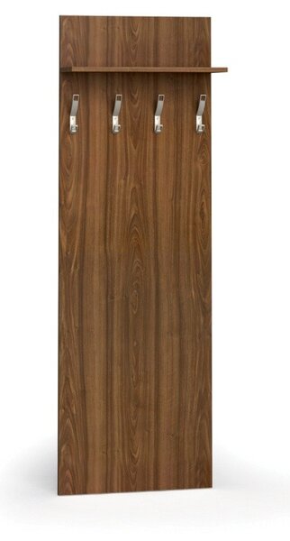 Vešiaková stena PRIMO WOOD, 4 háčiky, polica, roky zvisle, orech