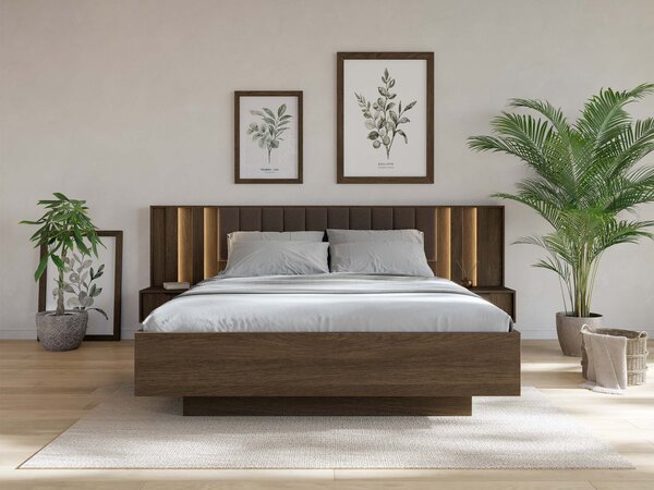 Manželská posteľ s úložným priestorom Amaro 160x200 - dub dunin