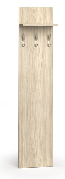 Vešiaková stena PRIMO WOOD, 3 háčiky, polica, roky zvisle, dub prírodný