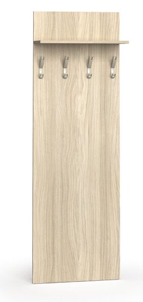 Vešiaková stena PRIMO WOOD, 4 háčiky, polica, roky zvisle, dub prírodný