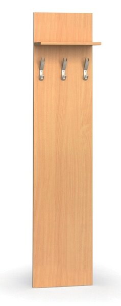 Vešiaková stena PRIMO WOOD, 3 háčiky, polica, roky zvisle, buk