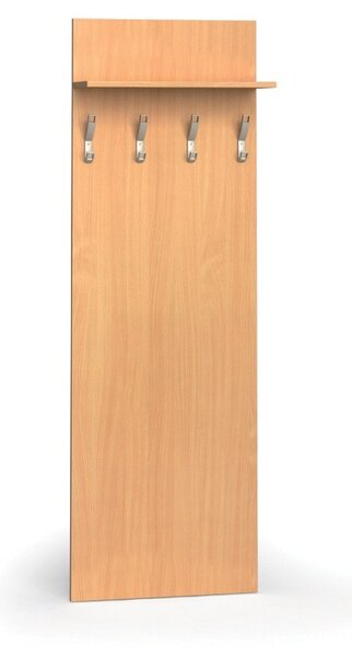 Vešiaková stena PRIMO WOOD, 4 háčiky, polica, roky zvisle, buk