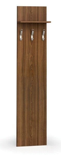 Vešiaková stena PRIMO WOOD, 3 háčiky, polica, roky zvisle, orech
