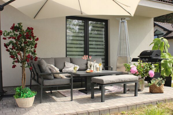 Set záhradného nábytku MARBELLA sivý ALM9422