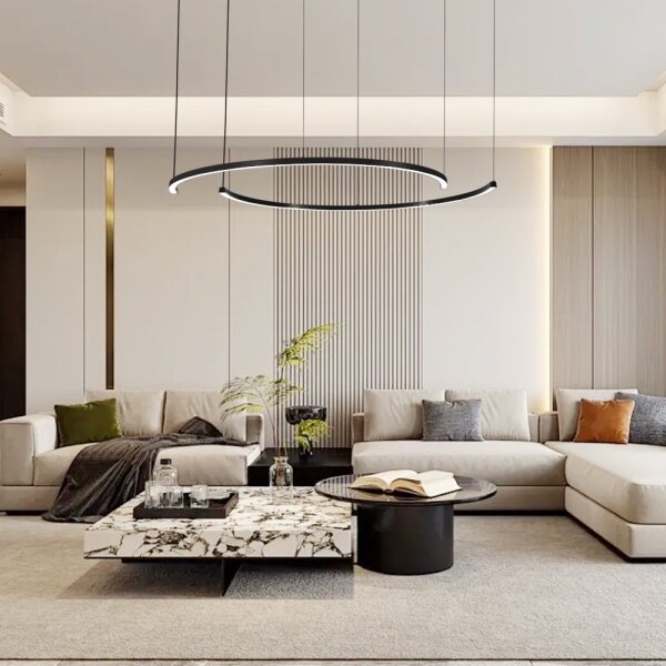 Immax NEO 07329L - LED stmievateľné závesné svietidlo na lanku FINO 72W/230V 120 cm čierna Tuya + diaľkové ovládanie