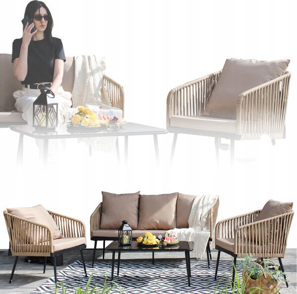 Set záhradného nábytku LINA béžový ABI8517