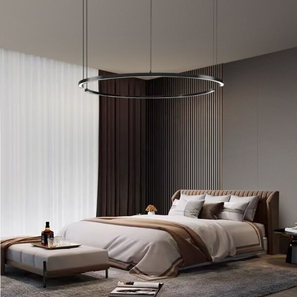 Immax NEO 07329L - LED stmievateľné závesné svietidlo na lanku FINO 72W/230V 120 cm čierna Tuya + diaľkové ovládanie