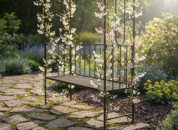 Záhradná pergola s lavicou WILLOW hnedá GOM1456