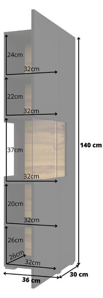 NovýNábytok.sk Vitrína Avernic Typ 05 (onyx čierna + dub wotan). Akcia -15%. Vlastná spoľahlivá doprava až k Vám domov. 1042061