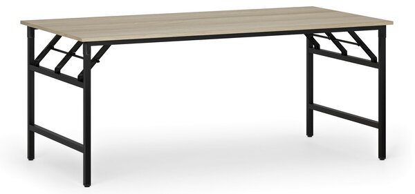 Konferenčný stôl FAST READY, 180x90 cm, čierna podnož, dub prírodný
