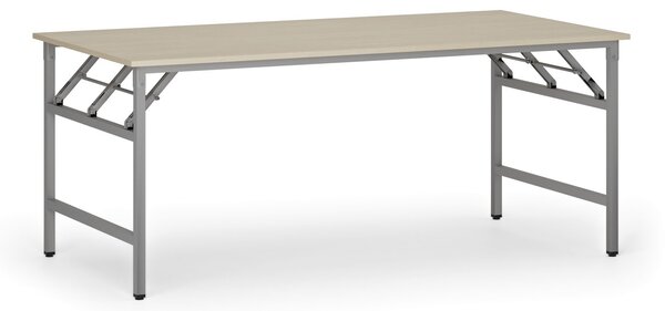 Konferenčný stôl FAST READY, 180x90 cm, sivostrieborná podnož, breza