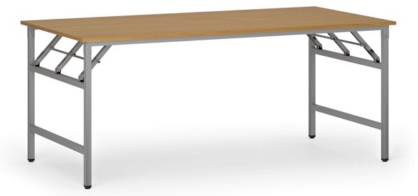 Konferenčný stôl FAST READY, 180x90 cm, sivostrieborná podnož, buk