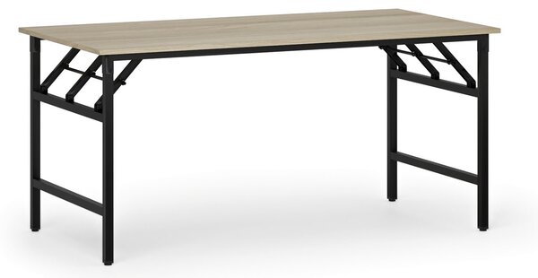 Konferenčný stôl FAST READY, 160x80 cm, čierna podnož, dub prírodný