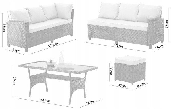 Set záhradného nábytku CESME hnedý ABI3517