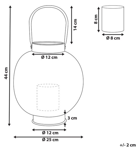 Lampáš zlatý kovový 30 cm so skleneným držiakom na sviečku orientálny dizajn boho štýl