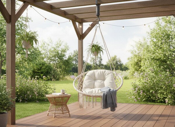 Závesné kreslo BOHO béžové HAM5288