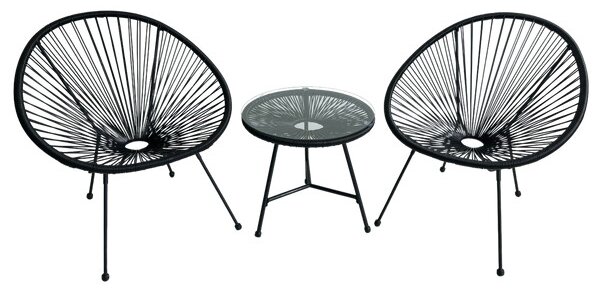 Set záhradného nábytku LUMIRA čierny FAT3439