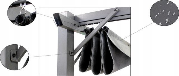 Záhradná pergola NEXUS sivá TUN5682 - 300x300x230 cm