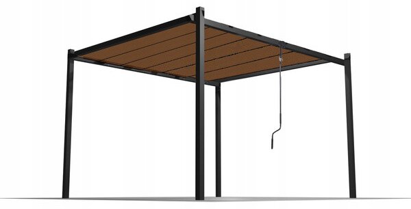 Záhradná pergola TURAN sivá / hnedá TUN4016 - 300x300x220 cm