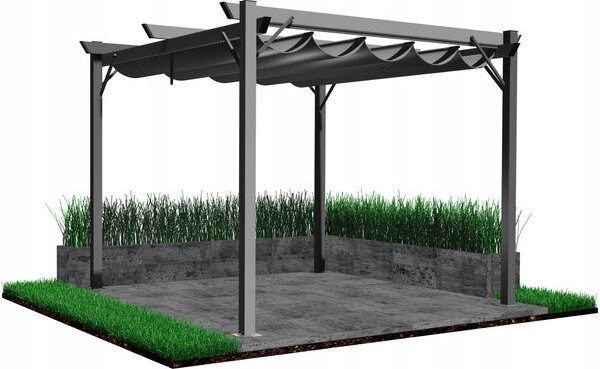 Záhradná pergola NEXUS sivá TUN5682 - 300x300x230 cm