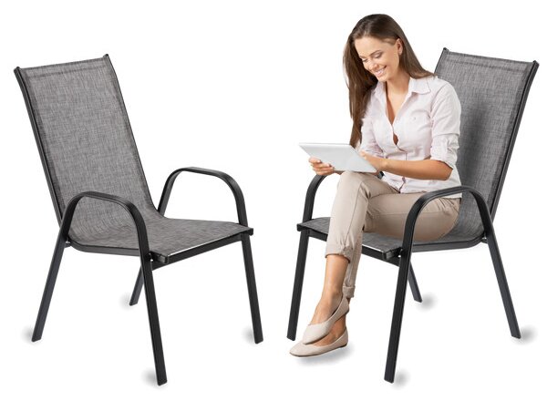 Set záhradných stoličiek ORIANA sivé NEO9917 (2 ks)