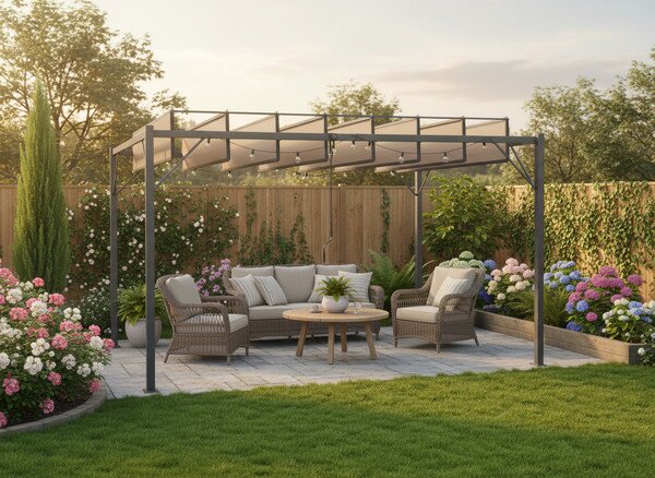Záhradná pergola MAVE hnedá TUN4023 - 300x400x220 cm