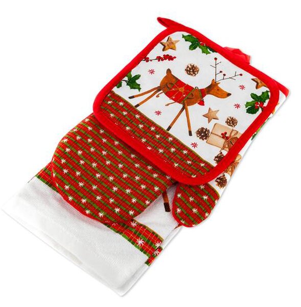 Kuchynský vianočný set TORO rukavica, chňapka, utierka