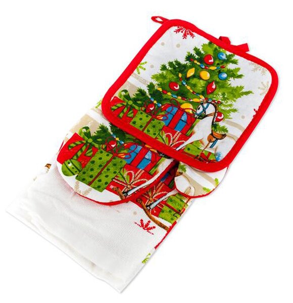 Kuchynský vianočný set TORO rukavica, chňapka, utierka