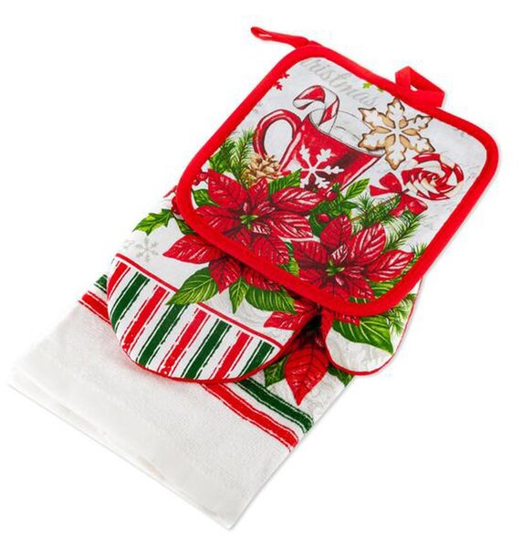 Kuchynský vianočný set TORO rukavica, chňapka, utierka
