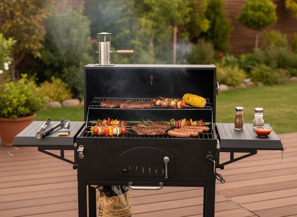 Záhradný gril VULCANO čierny BBQ5221