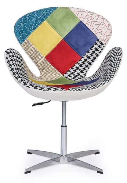 Otočné patchwork kreslo WING II