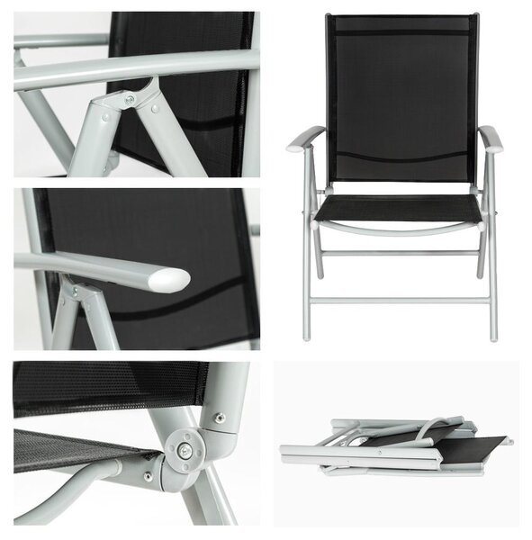 Sada 2 ks relaxačných polohovateľných stoličiek - balkónový set LEONARDO