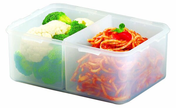Dóza na potraviny Lock - obdĺžnik, 2,3 l, delená