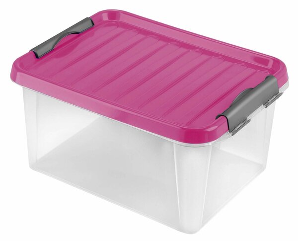 Plastový úložný box s vekom HEIDRUN Clip box 14l