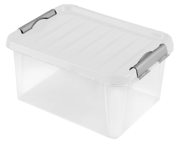 Plastový úložný box s vekom HEIDRUN Clip box 14l