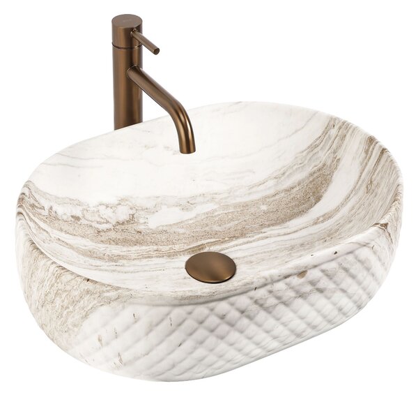 Rea Oktawia Saturn, umývadlo na dosku 500x355x150 mm, imitácia kameňa, REA-U3529