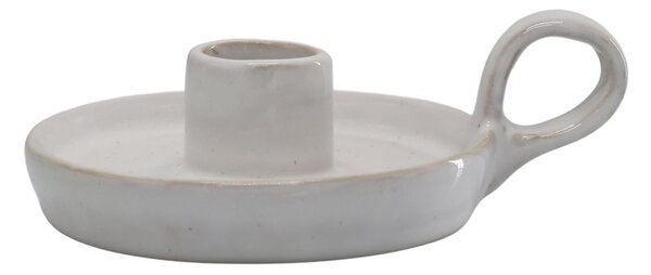 Béžový keramický svietnik s očkom Massy - Ø 10*4 cm - Chic Antique