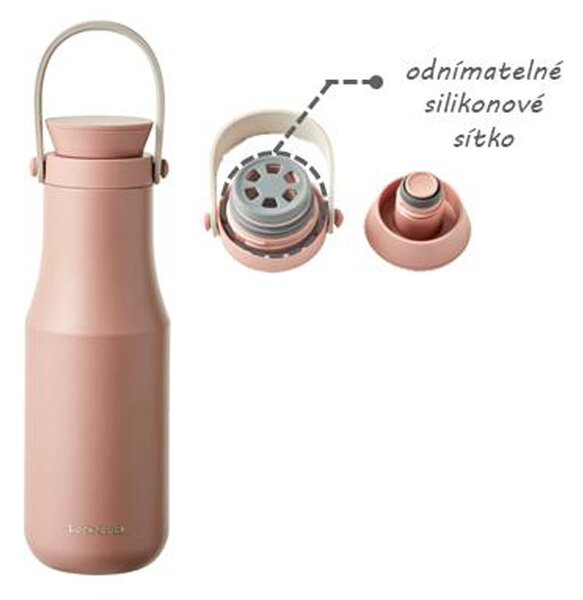 Nerezová termoska s uchom LOCK Metro 470 ml ružová