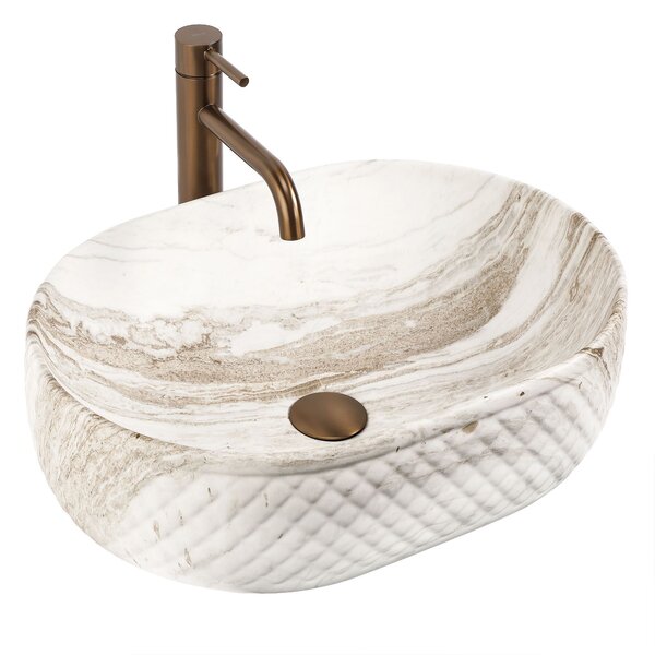Rea Oktawia Saturn, umývadlo na dosku 500x355x150 mm, imitácia kameňa, REA-U3529