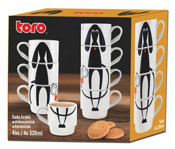Keramický stohovateľný hrnček 340ml TORO 4ks pes