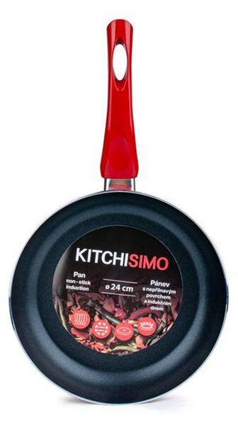 Panvica KITCHISIMO Rosso 24cm nepriľnavý povrch