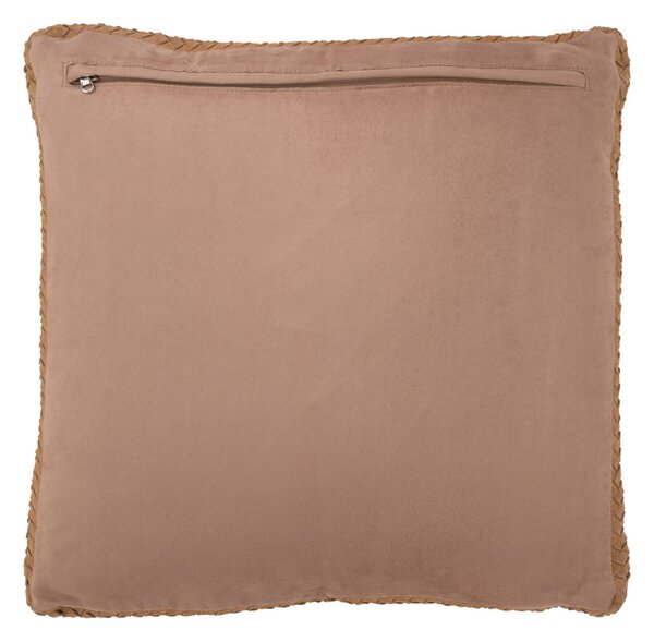 Štýlový hnedý kožený vankúš - 45*7*45cm - J-Line by Jolipa