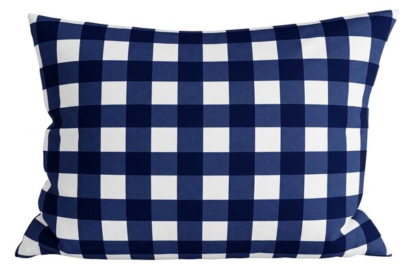 Obliečka na vankúš z mikrovlákna NAVY GINGHAM 70x90 cm, modro-biely