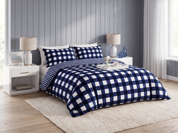 Obliečky z mikrovlákna NAVY GINGHAM modro-biele Rozmer obliečky: 70 x 90 cm | 140 x 200 cm