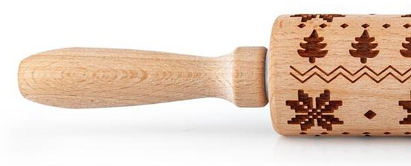 Drevený valček so vzorom TORO 19cm vločka