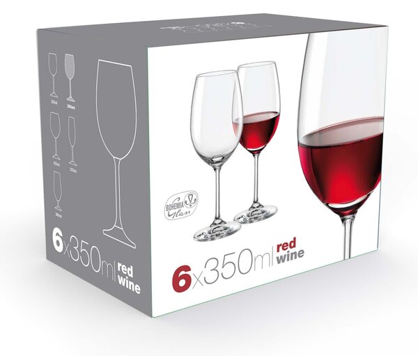 Pohár na víno BOHEMIA CRYSTAL Lara 350ml 6ks