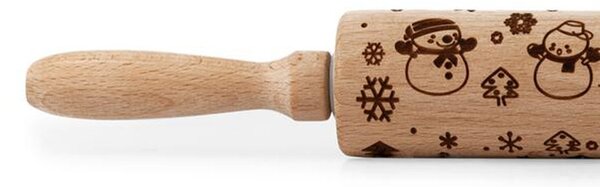 Drevený valček so vzorom TORO 19cm snehuliak