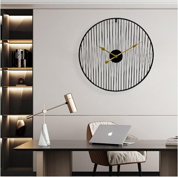 Dizajnové nástenné hodiny Decore 2 Black 60cm