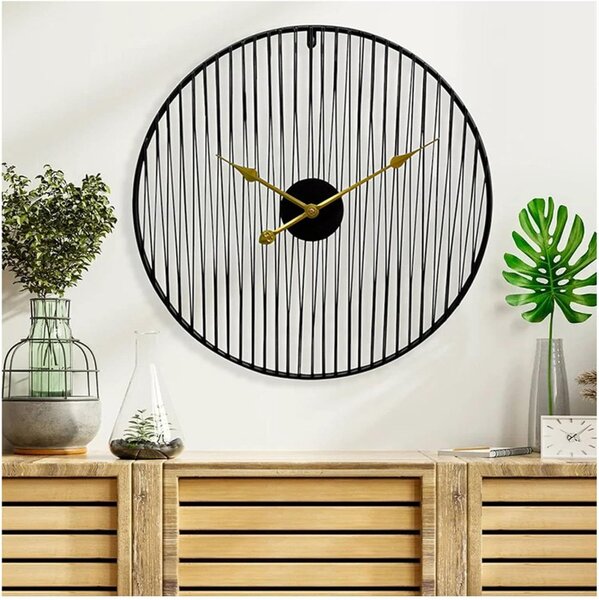 Dizajnové nástenné hodiny Decore 2 Black 60cm