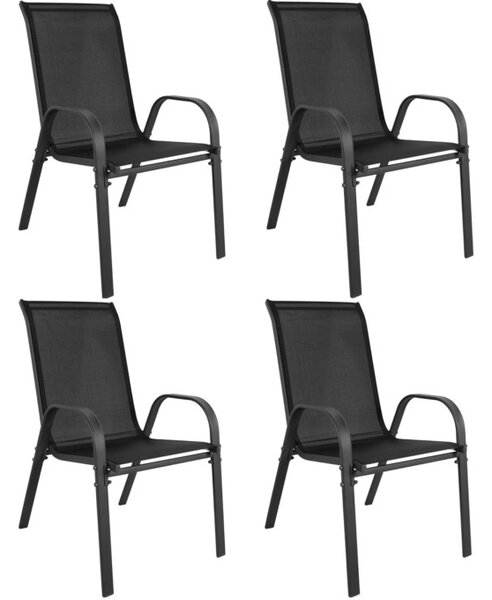 Set štyroch záhradných stoličiek SOFIA čierne (4 ks)